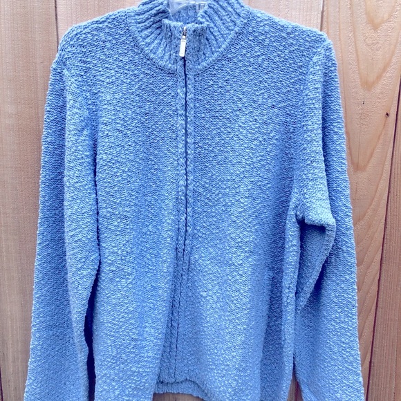 Coldwater Creek 🆕 2X Cotton Textured blue zip cardigan new in original package - Picture 4 of 10